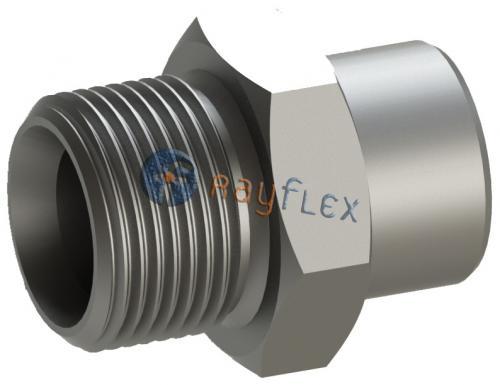 SOLDABLE MACHO BSPP 60° C/HEXÁGONO Y PERNO INOX